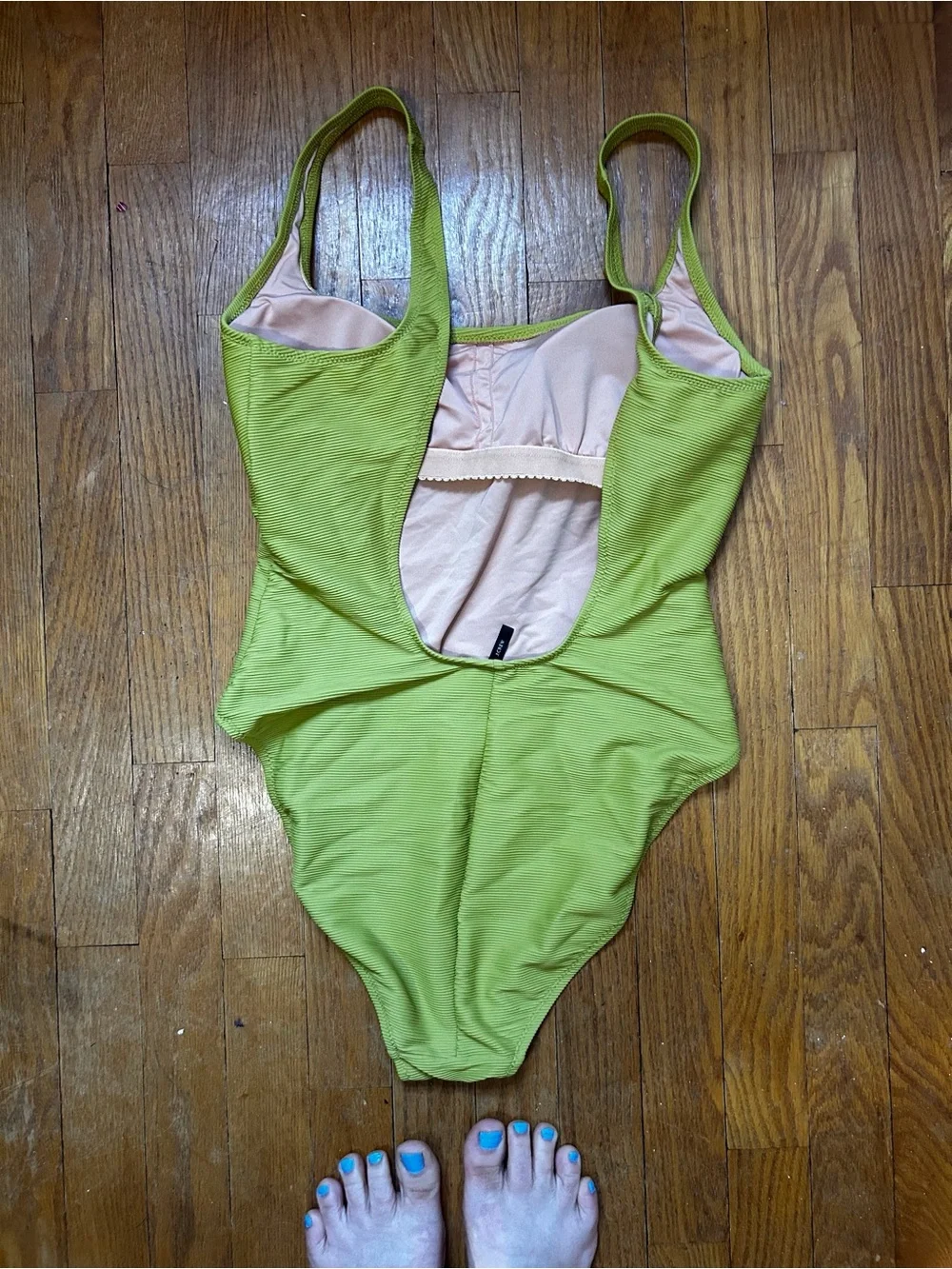 J. Crew Salermo Olive Ribbed Squareneck One-piece Swim Suit